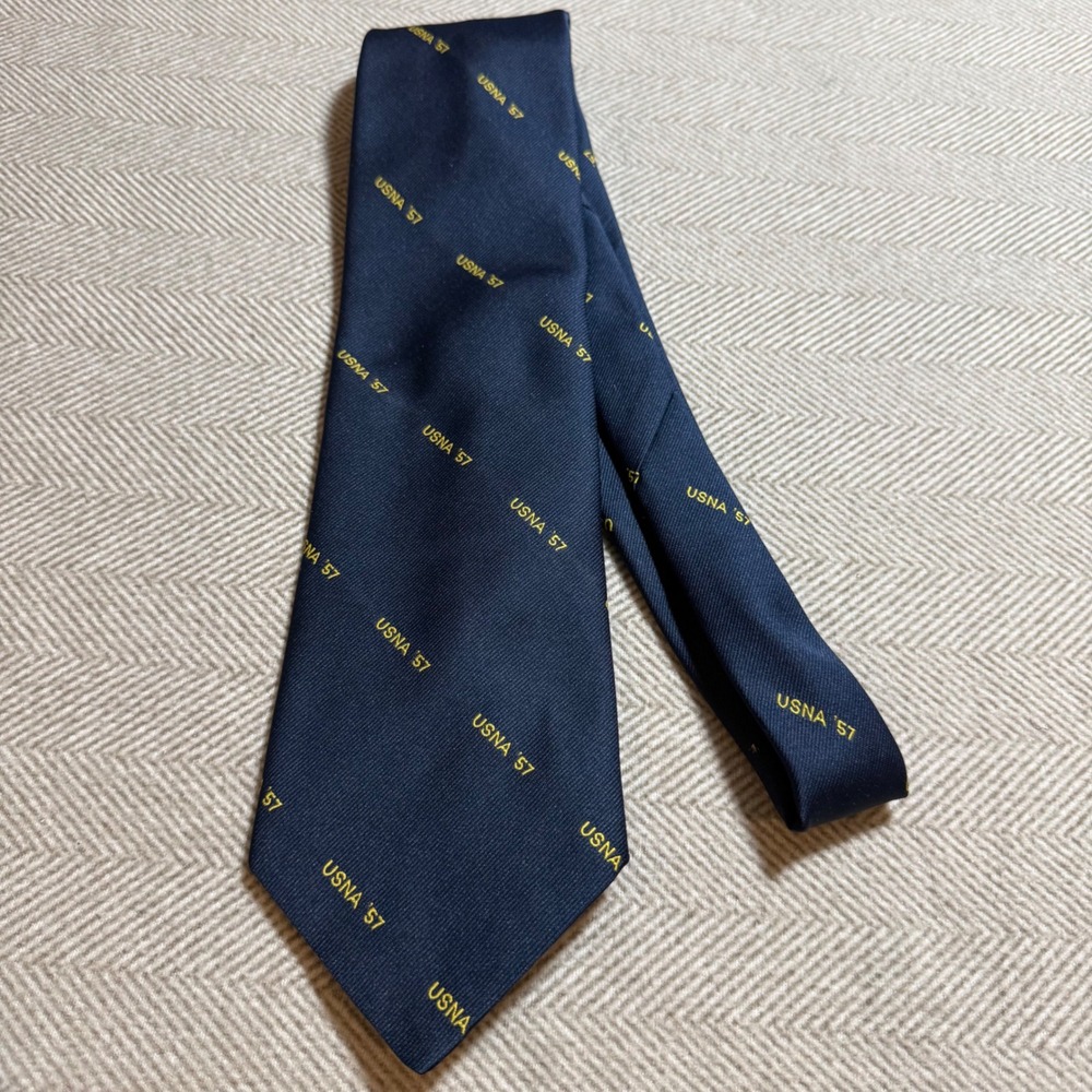 Renleigh USNA 57 Navy Blue Silk Blend Necktie US Naval Academy Class of 1957
